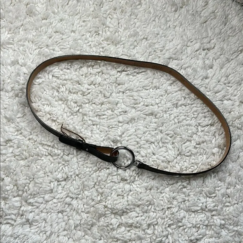 Talbots Genuine Leather Black Tan Belt Silver Buckle Plus Size Made in Italy